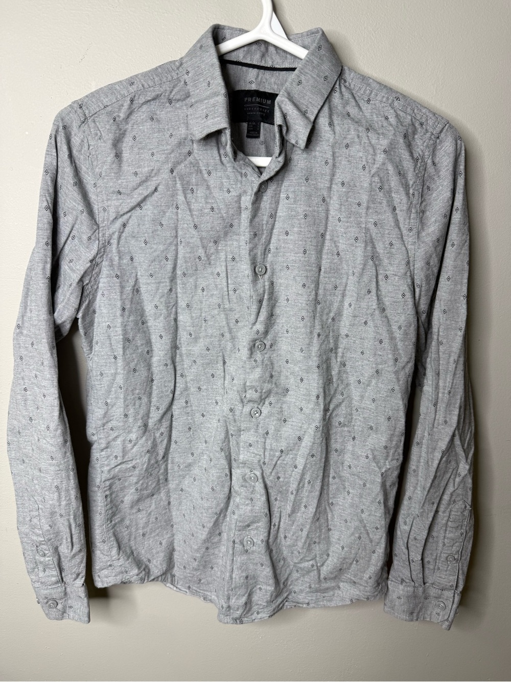 Threadbare Button-Up Long Sleeve Shirt - Gray Men's Small